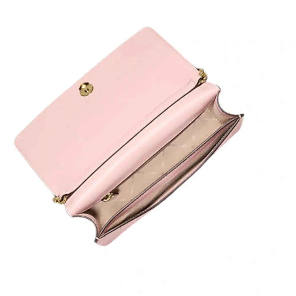 Michael Kors Jet Set Medium Signature Logo Crossbody Bag Powder Blush 35F5GTVC